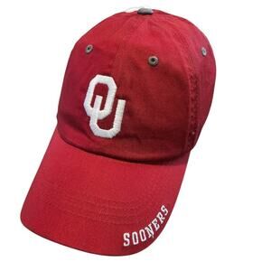 Oklahoma University Strapback Hat Cap Red Gray OU Boomer Sooners NCAA SEC Preppy
